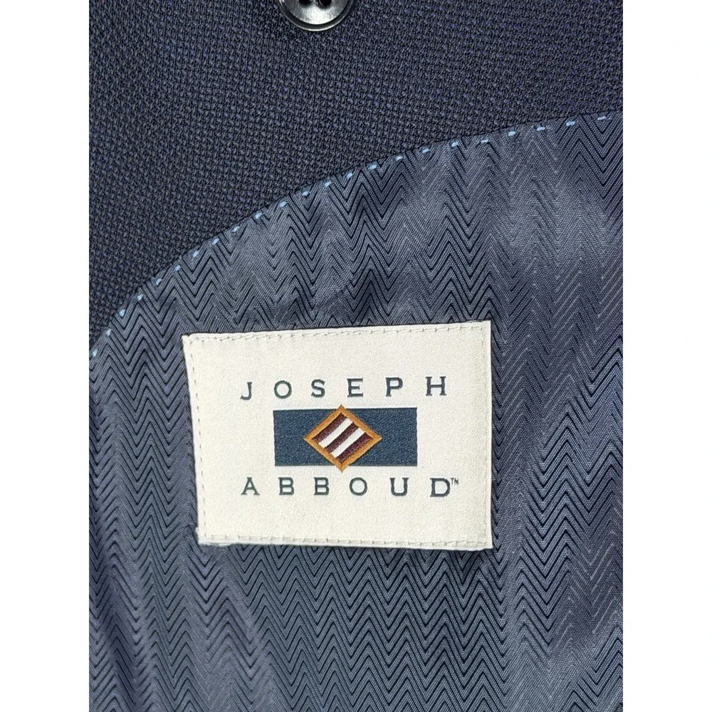 Joseph Abboud Heritage Blazer Men 46R Navy Blue Reda Wool Executive Fit Hopsack
